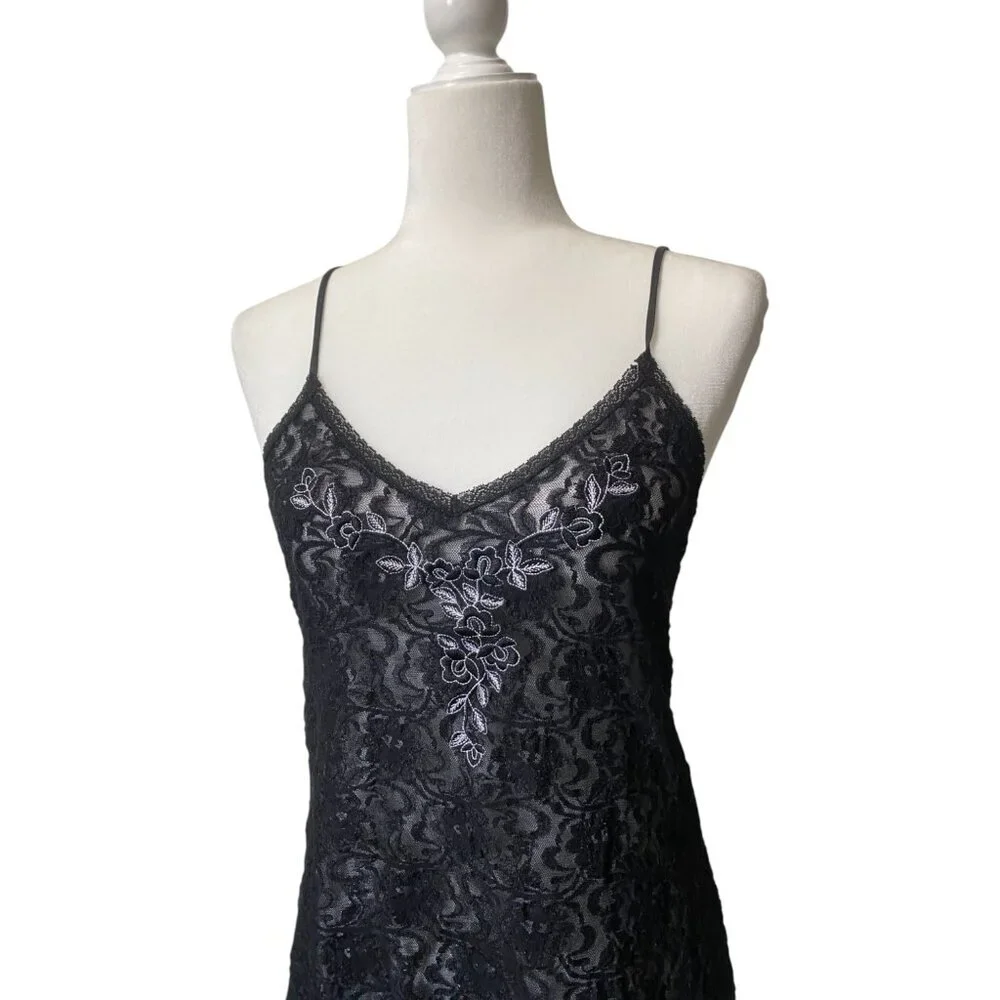 Cliche Sheer Lace Lingerie Slip Dress Size Medium - Picture 2 of 7